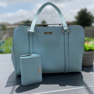 Large Tiffany Blue, Kate Spade Tote (SET)